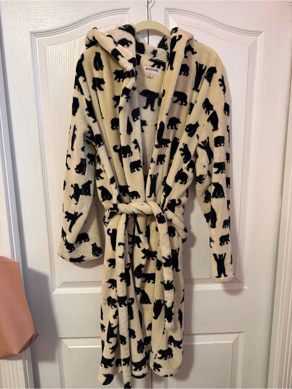 Mom & Me Hooded Fleece Robe with Black Bear Print - Picture 4 of 14
